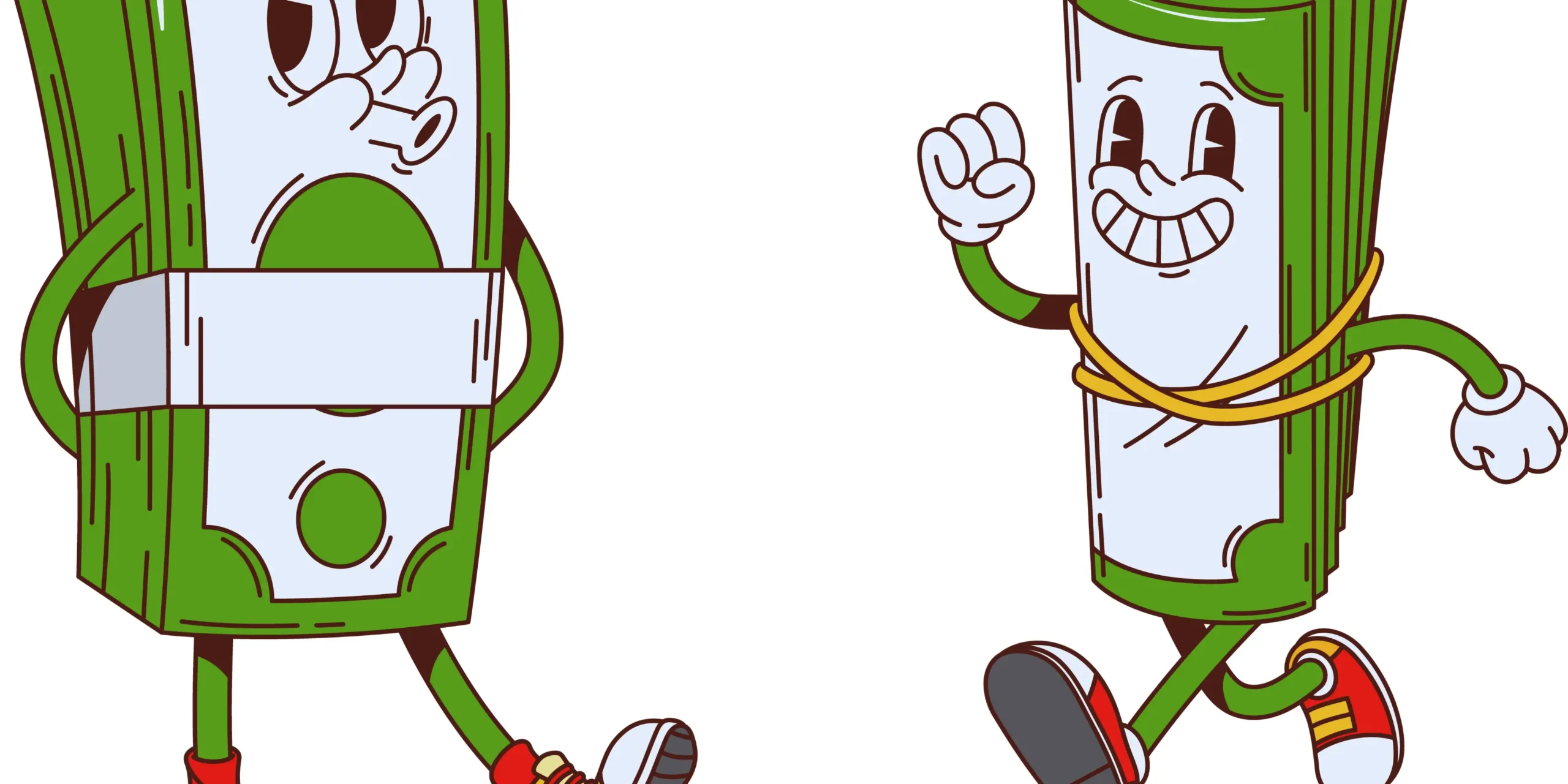 animační postavičky jako peníze