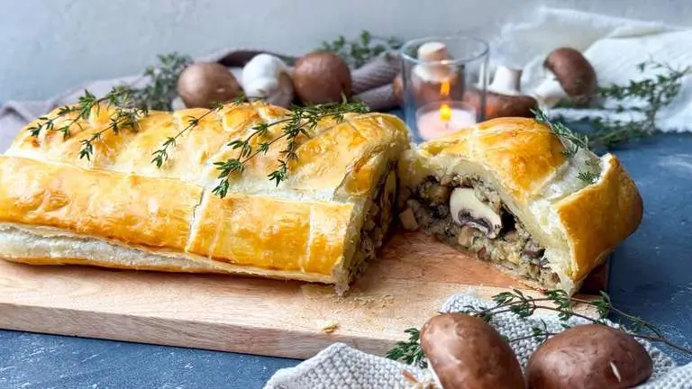 Houbový závin s krémovým sýrem a mozzarellou